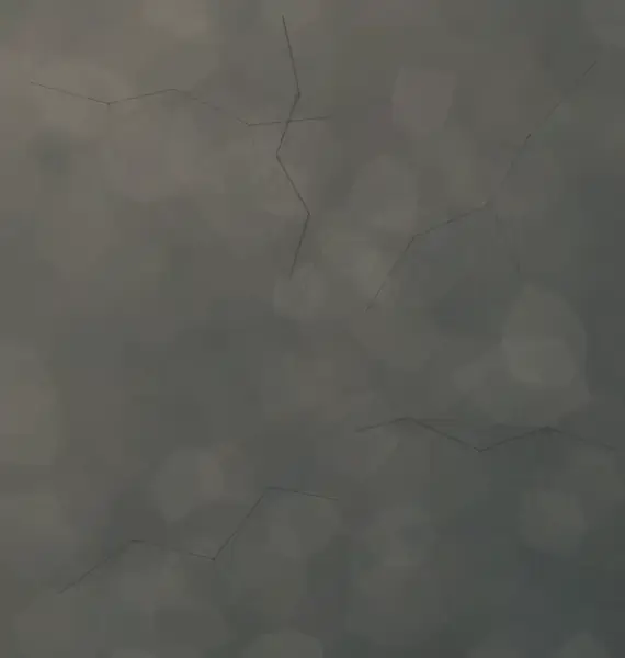 The Mineral Reply: cumulative painting state 2 of 4; A small pale mineral interrupts a dark fractured exchange in a gray field of faceted stone and radiating stress marks.