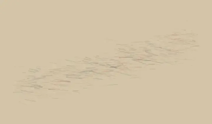 Migration Deposits a City: cumulative painting state 1 of 4; urban-deposition changes the support through deposition, pressure, absorption, or abrasion.