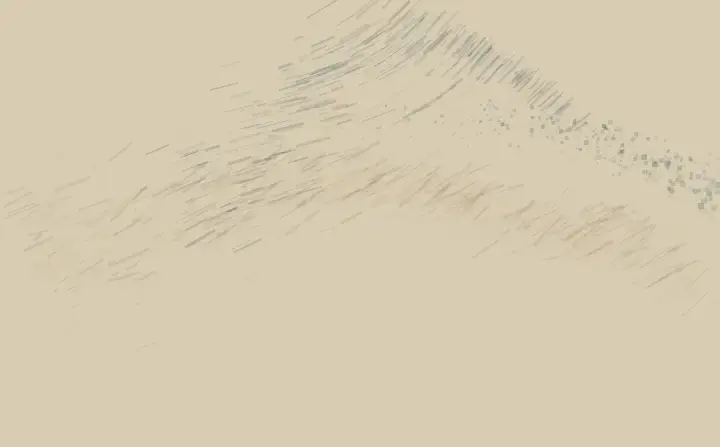 Field After the Release: cumulative painting state 3 of 4; wind-deposition changes the support through deposition, pressure, absorption, or abrasion.