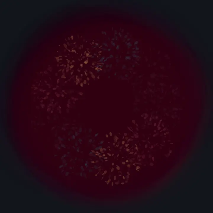 Heart Without Property: cumulative painting state 2 of 4; Heart Without Property translates distributed cardiac pressure into a local relational field.