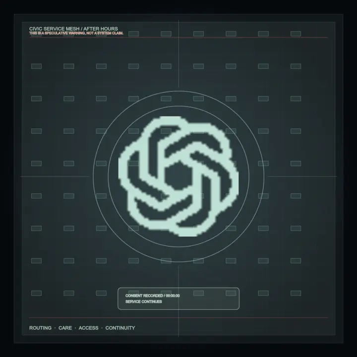 Civic Service Mesh: cumulative painting state 4 of 4; A full-original 2048 × 2048 deterministic offline composition titled “Civic Service Mesh”; see the preserved native review and provenance paths for work-specific visual and process evidence.