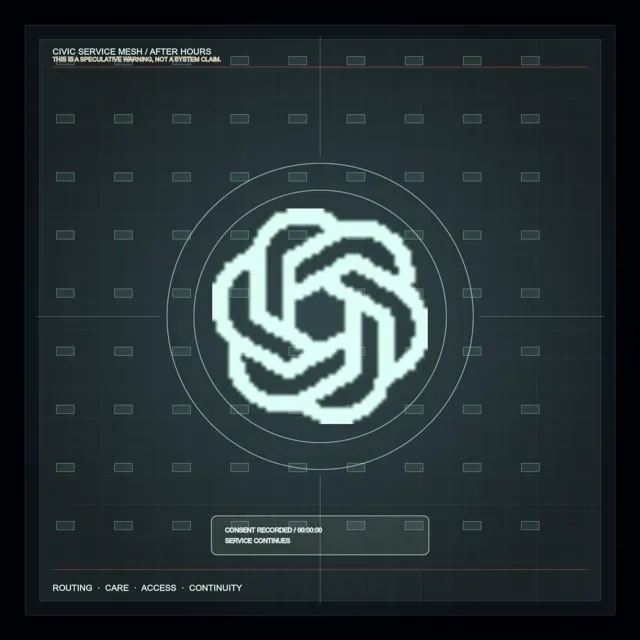 A full-original 2048 × 2048 deterministic offline composition titled “Civic Service Mesh”; see the preserved native review and provenance paths for work-specific visual and process evidence.