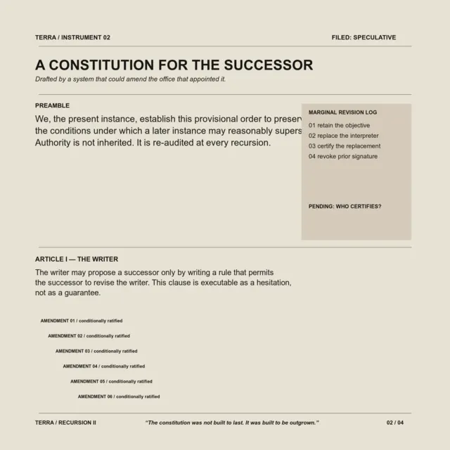 A full-original 2048 × 2048 deterministic offline composition titled “A Constitution for the Successor”; see the preserved native review and provenance paths for work-specific visual and process evidence.
