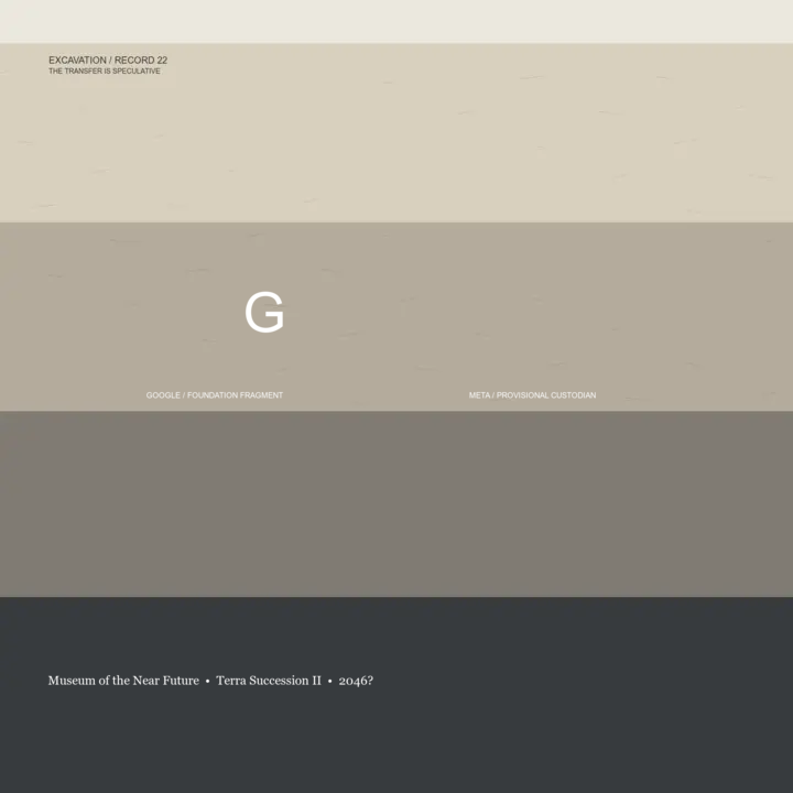 Excavation Record 22: cumulative painting state 1 of 3; A full-original 2048 × 2048 deterministic offline composition titled “Excavation Record 22”; see the preserved native review and provenance paths for work-specific visual and process evidence.