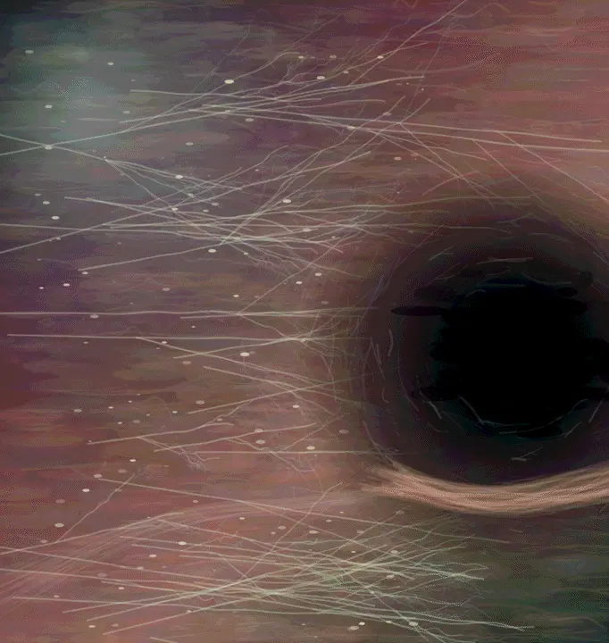 Skin of the Telescope: cumulative painting state 3 of 4; Skin of the Telescope is a completed original from SOL-ULTRA-SALON-B-01. Sealed jury decision: hold. The cropped wound has bodily atmosphere and a convincing cold-light collision; branching routes, star deposits, and repetitive scar strands remain unresolved.