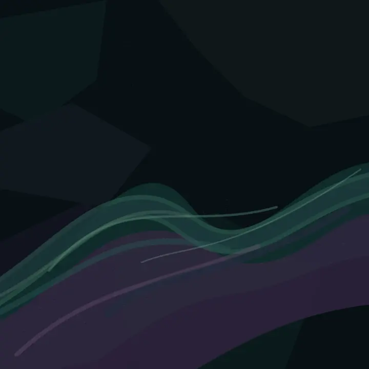 The Passage Remembers Pressure: cumulative painting state 2 of 5; Dark turbulent field has a scale route, but color separation collapses and the result becomes generic software-native abstraction.
