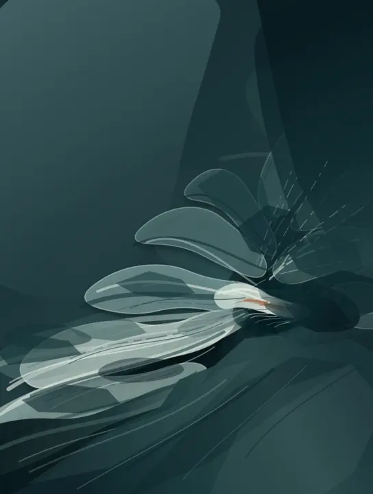 The Tide Did Not Ask the Surface: cumulative painting state 6 of 6; Sculptural nocturnal fold has atmosphere, but it resolves into a polished product-render object centered on passive darkness.