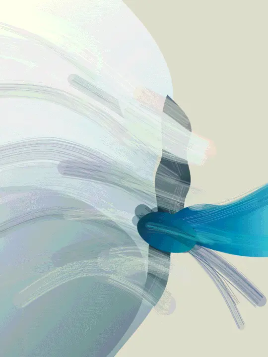 What the Falling Air Left Behind: cumulative painting state 7 of 9; Tasteful pale fan and cyan projection reduce to a corporate swoosh at contact and native scales.