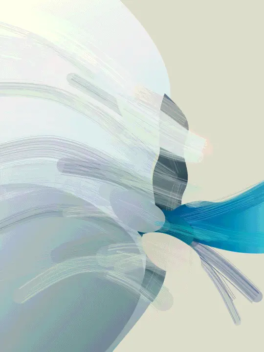 What the Falling Air Left Behind: cumulative painting state 8 of 9; Tasteful pale fan and cyan projection reduce to a corporate swoosh at contact and native scales.
