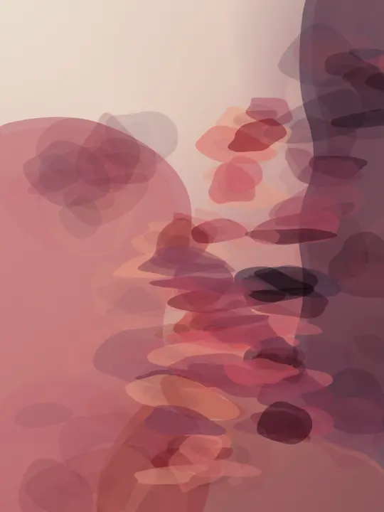 What the Margin Remembered: cumulative painting state 3 of 5; Translucent cellular stacking supplies pleasant color but repeats one brush-stamp scale without structural escalation.