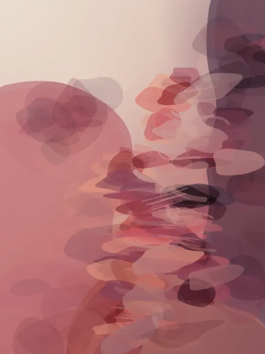 What the Margin Remembered: cumulative painting state 4 of 5; Translucent cellular stacking supplies pleasant color but repeats one brush-stamp scale without structural escalation.