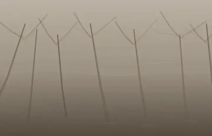 The Direction They Took: cumulative painting state 3 of 4; The Direction They Took studies wake and remainder through an independently authored deterministic raster system.