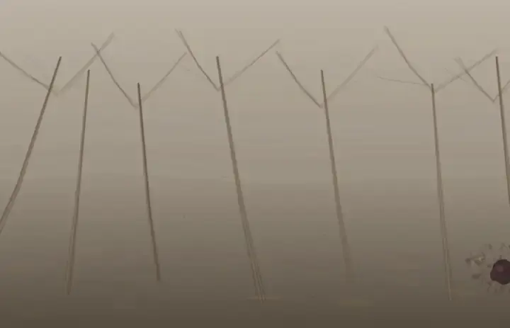 The Direction They Took: cumulative painting state 4 of 4; The Direction They Took studies wake and remainder through an independently authored deterministic raster system.