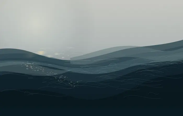 Voice Silt at the Closing Bend: cumulative painting state 4 of 4; Voice Silt at the Closing Bend makes the prompt “The river closes behind a voice.” visible through a distinct causal wake, retained material consequence, and asymmetric field hierarchy.