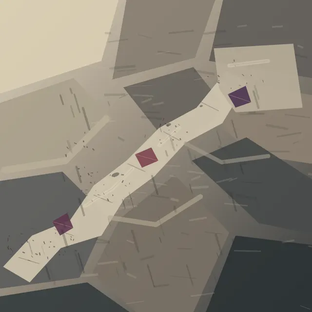 The Procession’s Dust Ledger makes the prompt “The city after a procession.” visible through a distinct causal wake, retained material consequence, and asymmetric field hierarchy.