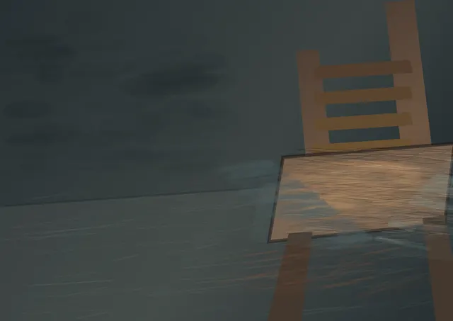 The Chair Forgets Its Warmth makes the prompt “The chair forgets its warmth.” visible through a distinct causal wake, retained material consequence, and asymmetric field hierarchy.