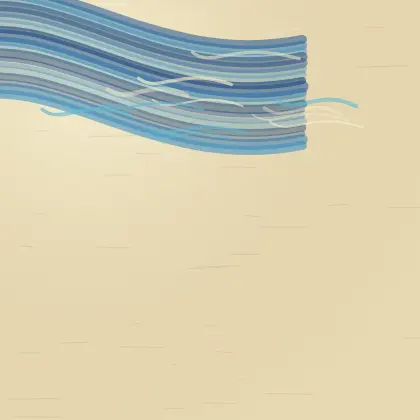 Wind Practicing Color: cumulative painting state 2 of 5; Wind Practicing Color answers the prompt through chromatic wind field, preserving aftermath as a physical event.