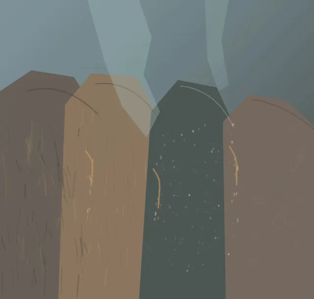 Four Loads, One Weather interprets the aftermath through familial load cluster, with visible residue, differentiated scale, and asymmetric material authority.
